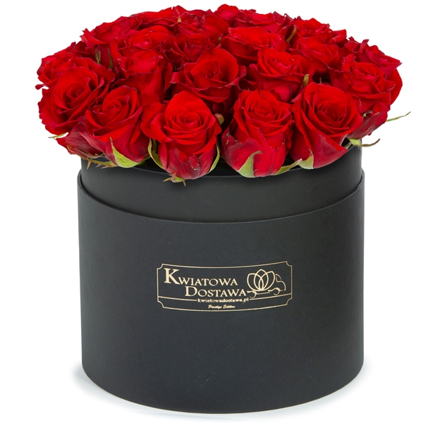 Czerwone Róże w czarnym pudełku