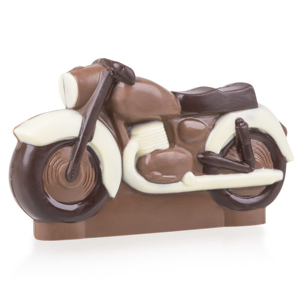 Motocykl z czekolady w pudełku