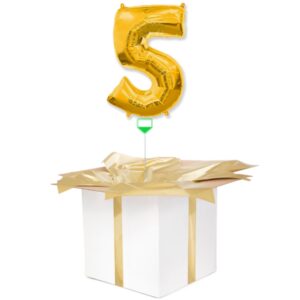 Balon z helem złota "5"