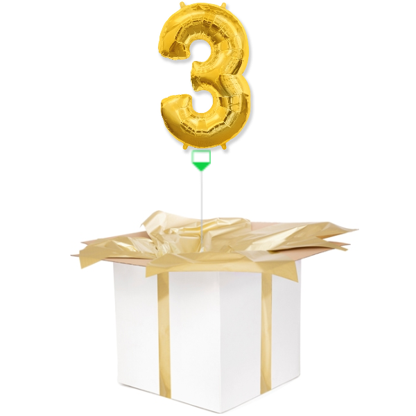 Balon z helem złota "3" 