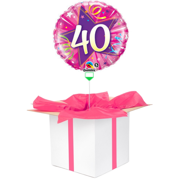 Balon z helem różowa "40"
