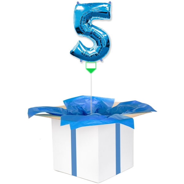 Balon z helem niebieska "5"