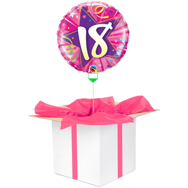 Balon z helem różowa "18" 
