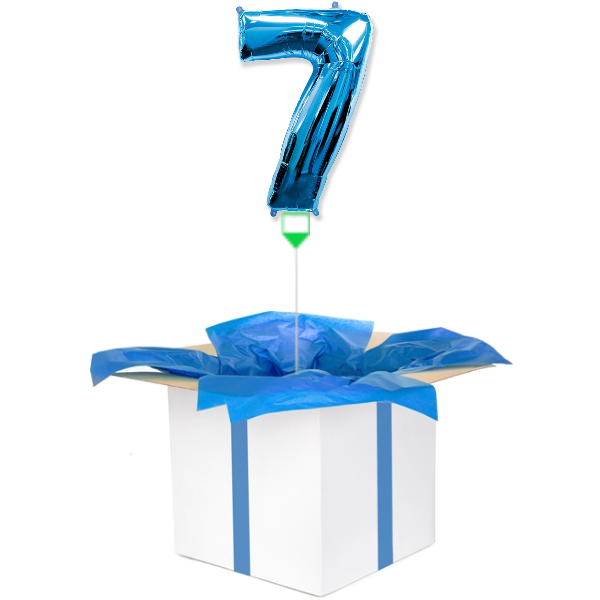 Balon z helem niebieska "7"