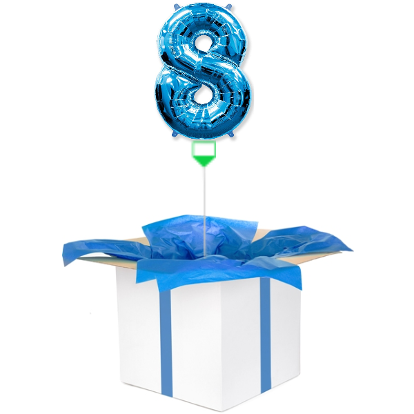Balon z helem niebieska "8"