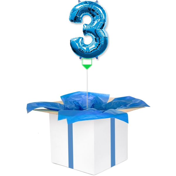 Balon z helem niebieska "3"