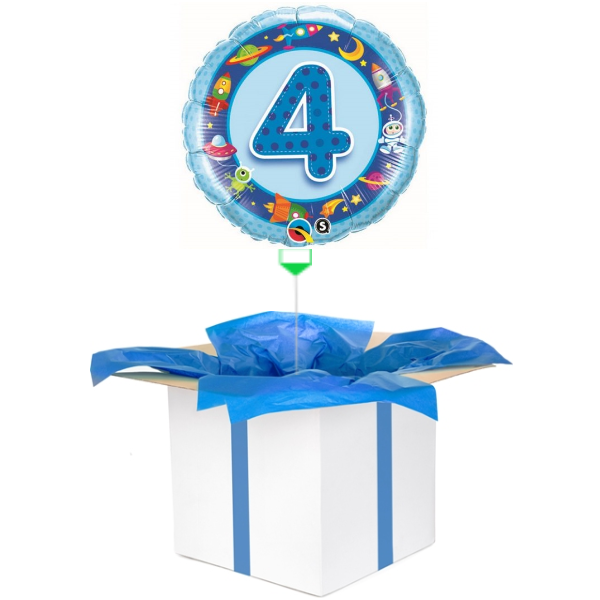 Balon z helem niebieska "4"