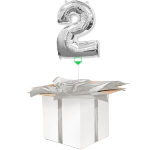 Balon z helem Srebrna "2"  