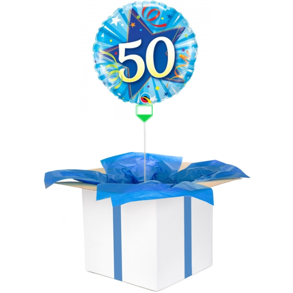 Balon z helem niebieska "50"