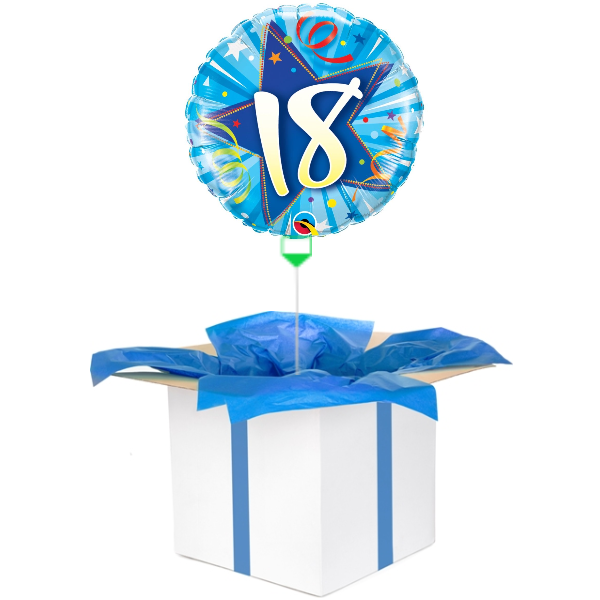 Balon z helem niebieska "18"