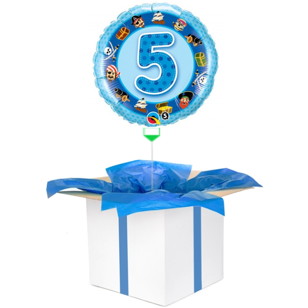 Balon z helem niebieska "5"