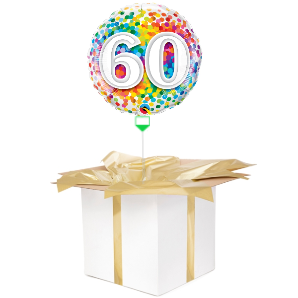 Balon z helem confetti "60" 