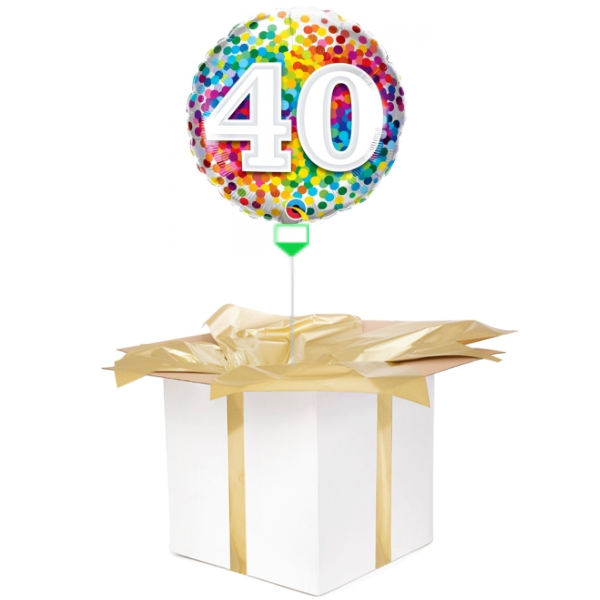Balon z helem confetti "40"  