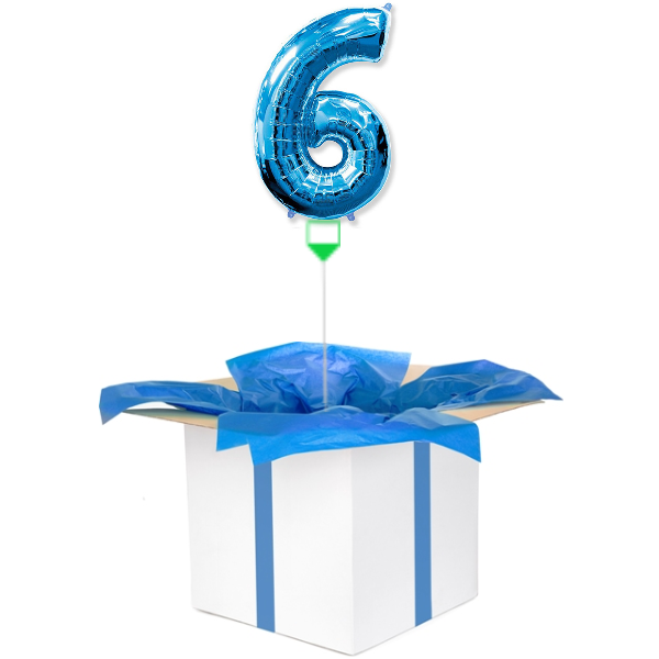 Balon z helem niebieska "6"