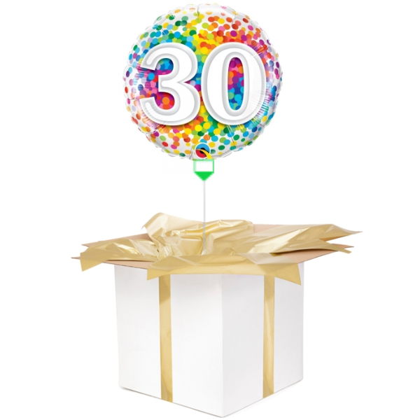 Balon z helem confetti "30" 